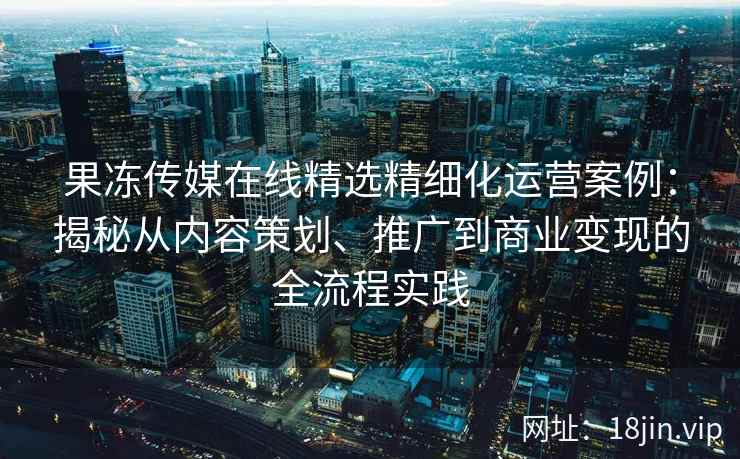 果冻传媒在线精选精细化运营案例：揭秘从内容策划、推广到商业变现的全流程实践